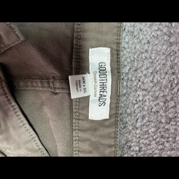 Good threads stretch CANVAS USED PANTS FOR $20 for both green and brown. - Picture 3 of 6